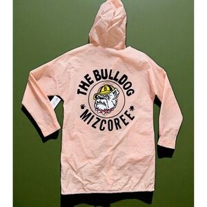S Mizcoree YIMAN Bulldog Windbreaker Jacket Hooded Lightweight Peach Sugar Brand